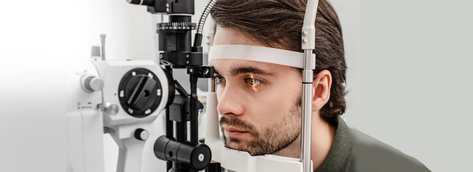young man during eye exam in Mars
